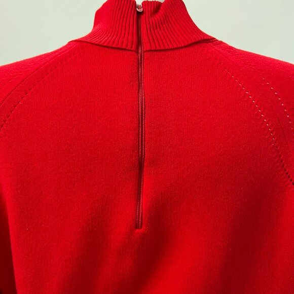 Designers Originals Vintage Red Mock Neck Sweater With Back Zipper Closure & Rag - Picture 14 of 16